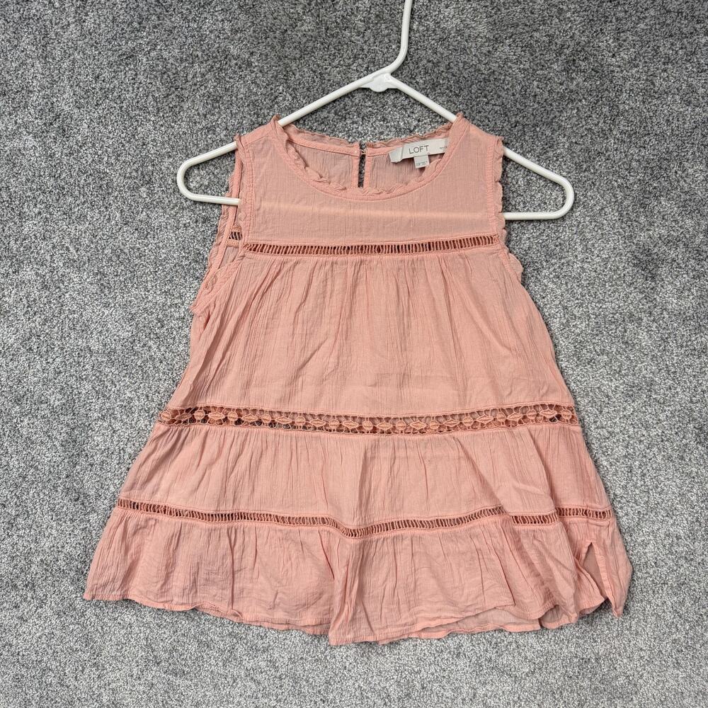 Loft Top XXSP Petite Crochet Gauzy Coastal Soft Girl Pastel Coquette Feminine